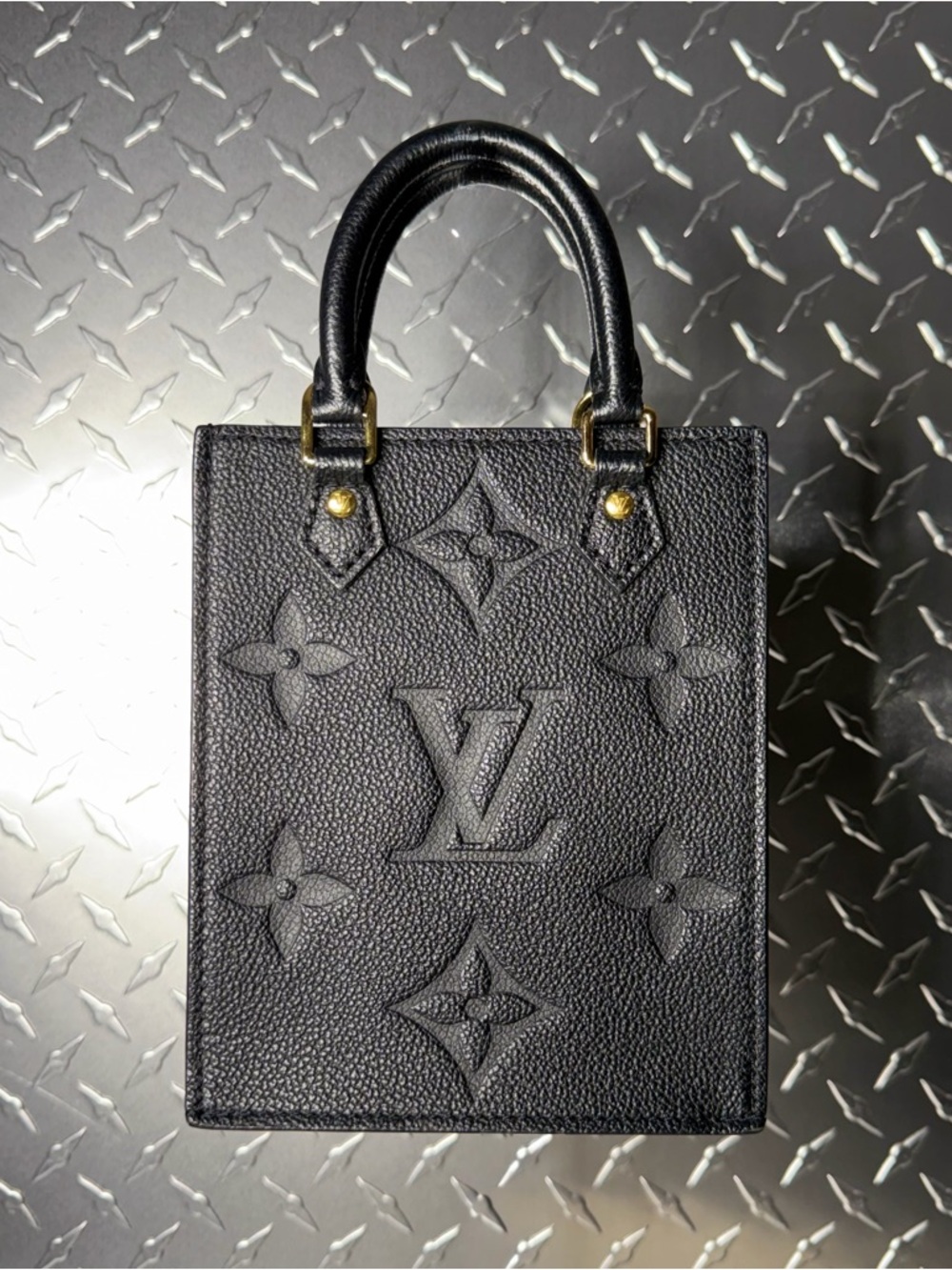 Louis Vuitton Giant Monogram Empreinte Petit Sac Plat in Black - Picture 2 of 11